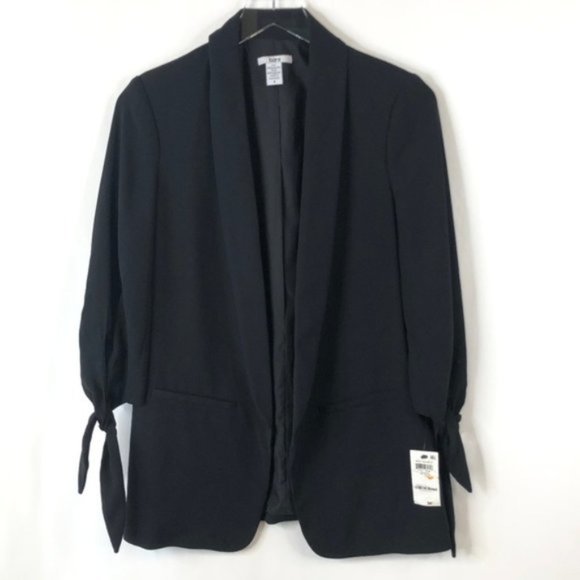 NWT BAR III Black 3/4 Tie-Sleeve Blazer #C18 - Picture 2 of 8